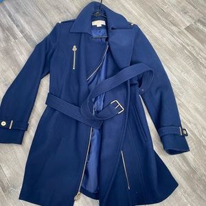 Michael Kors Wool Blend Zip Front Coat